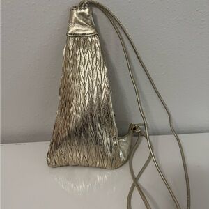 HOBO Gold Textured Crossbody Bag